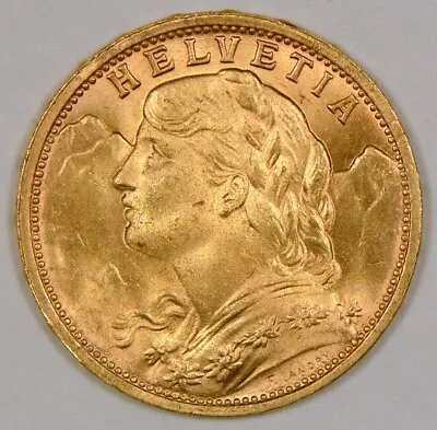 1935 Switzerland 20 Francs Helvetia Gold Coin *Uncirculated* • $449