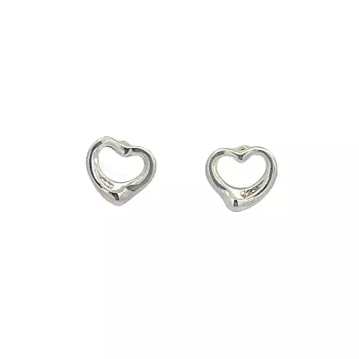 Vintage Tiffany & Co Elsa Peretti Open Heart Stud Post Earrings Silver 925 • $169.99