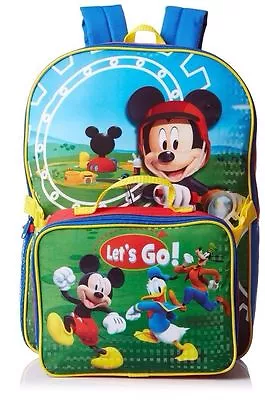 Disney  Mickey Mouse 16  Inches Backpack With Lunch For Kids Licensed Product • $19.80