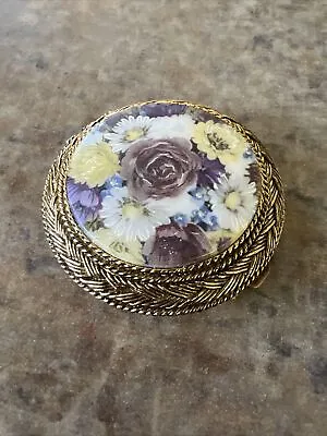 Vintage Max Factor Floral Fresco Compact Collectible Creme Puff Pressed Powder • $29.99