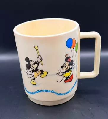 Vintage Walt Disney World Deka Plastic Mug Cup With Handle 3.5  USA Mickey Mouse • $5.99