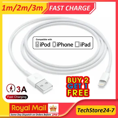 £2.99 • Buy USB Charger For IPhone FAST CHARGE Data Cable IPad IPod 5 6 7 8 X XS XR 11 12 13