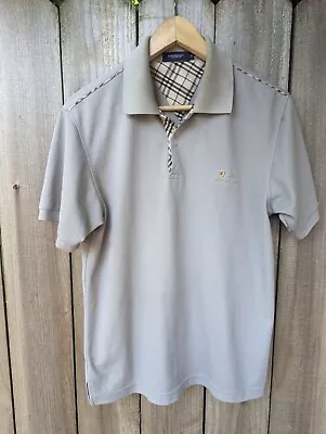 Burberry London Polo Small Gray With Raised Rubber Logos At Chest • $39.99