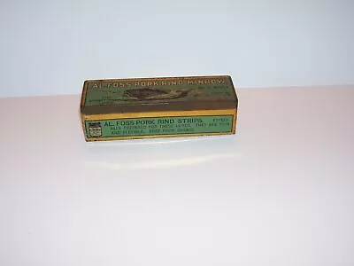 Antique Tin AL FOSS PORK RIND MINNOW Fishing Lure - Box Only • $25.99