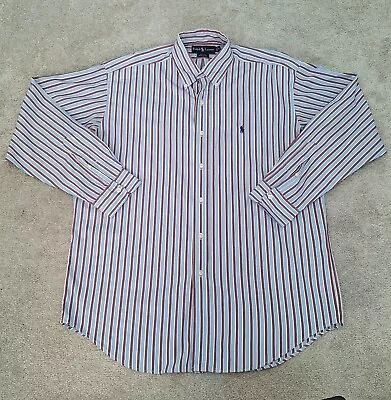 Polo Ralph Lauren Long Sleeve Button Shirt Men's Size Medium Blake Striped  • $25