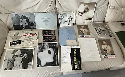 Lot Of Signed Photos Mae West Cards Ephemera Tickets Autographed • $500