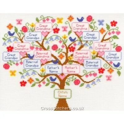 My Family Tree - Cross Stitch Birth Sampler By Bothy Threads • £25.42