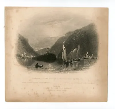 W.H. BARTLETT AMERICAN SCENERY Litho Entrance To The Hudson Highlands Newburgh • $19.99