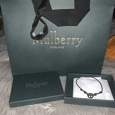 REDUCED Gorgeous Mulberry Gold Peace Cord Bracelet  Boxed +Bag Gift • £110
