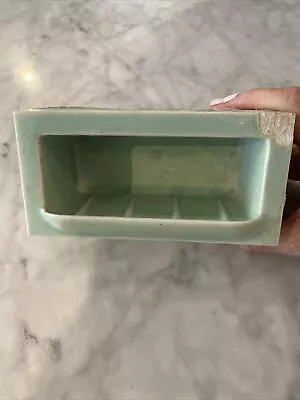 Vintage Wall Mounted Lt. Green Porcelain Soap Holder *chip • $7.99