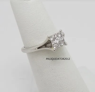1/4CT Diamond Halo Solitaire Engagement Wedding Bridal Ring Band 10K White Gold • $229.99