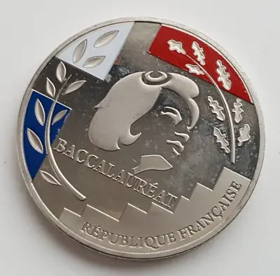 Silvered  Medal - French Republic / Baccalaureat / Marianne - 41mm 32gr • $13