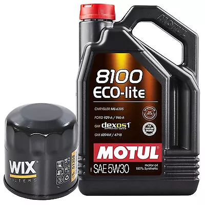 5L Motul 8100 ECO-LITE 5W30 Wix Filter Motor Oil Change Kit API SP-RC • $57.95