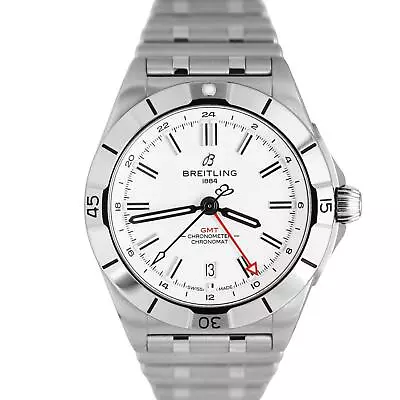 Breitling Chronomat Automatic GMT 40 Stainless Steel White 40mm A32398 Watch • $3993.44