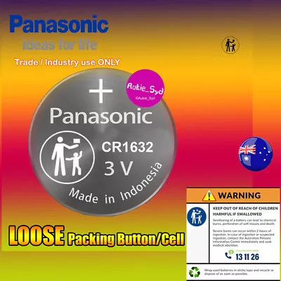 1 X  Panasonic LOOSE CR1632 Lithium Button Cell Battery 3V Batteries • $4.09