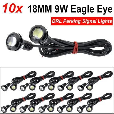 10x White Eagle Eye LED Daytime Running DRL Backup Light Car Truck Lamp 12V 9W • $11.22