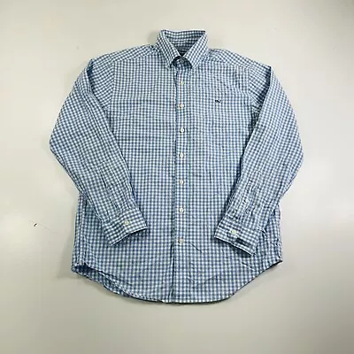 Vineyard Vines Slim Fit Whale Shirt L/S Light Blue Plaid Men’s Size Medium • $17.95