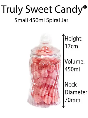 £0.99 • Buy 450ml Spiral Plastic Sweet Jars Favour Wedding Party Candy Cart Party YOU CHOOSE