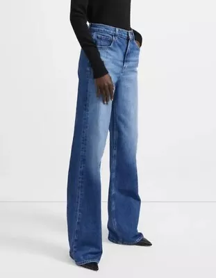 J BRAND X ELSA HOSK Monday Jean High-Rise Workday Blue Wide Leg Trouser 31 • $89.99