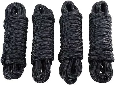 4PCS 3/8  X 15' Marine Mooring Rope Boat Dock Lines Double Braided Nylon Line • $23.99