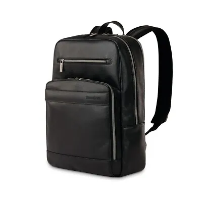 Samsonite Business Slim Leather Backpack Black • $130