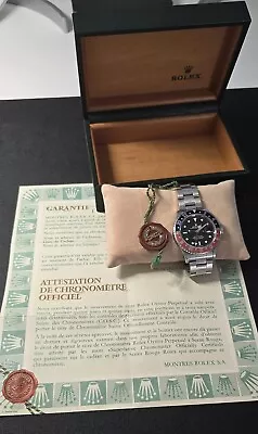 Vintage 1989 ROLEX GMT-Master PEPSI Ref. 16700 Men’s 40mm Watch W/ Box & Papers • $15500