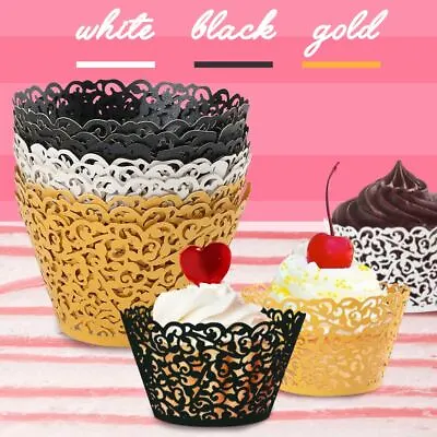 $11.72 • Buy 200x Cupcake Wrappers Bake Liners Cake Paper Filigree Vine Laser Baking Cups