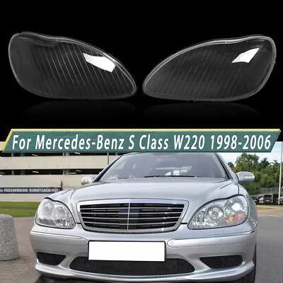 1Pair Headlight Lens Cover Clear For Mercedes-Benz W220 S430 S500 S600 1998-2006 • $55.99