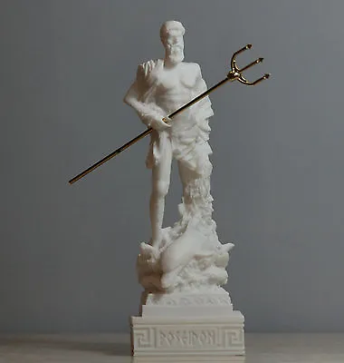 £29.83 • Buy Poseidon Greek God Of The Sea Neptune Statue Sculpture Figurine Handmade 6.5in