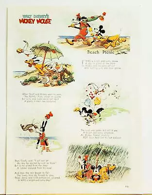 1938 Disney Mickey Mouse Goofy Pluto Beach Picnic Good Housekeeping Rare Cute! • $35