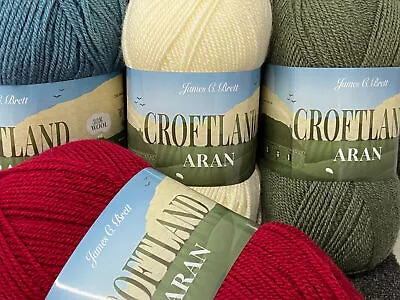 James C Brett Croftland Aran Wool Blend Yarn By 200g Ball Various Colours • £5.60