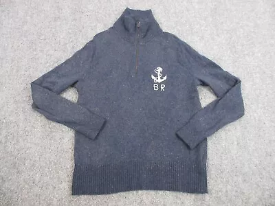 Banana Republic Sweater Mens Adult Medium Blue Quarter Zip Preppy Casual Anchor • $28.85