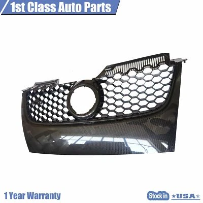 $66.79 • Buy Front Carbon Fiber Print Hex Mesh Bumper Grille For 06-09 VW MK5 Jetta GTI