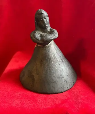 Vintage Black Pottery Mexico Handmade Little Girl Bell • $12.95