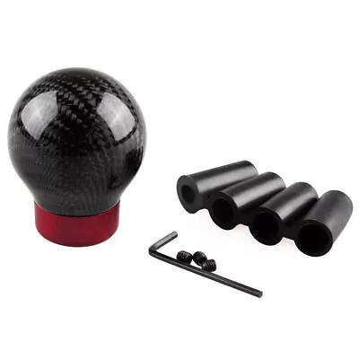 ✨Universal Carbon Fiber Car Gear Shift Knob Head Shifter Lever Round Ball Shape • $14.80