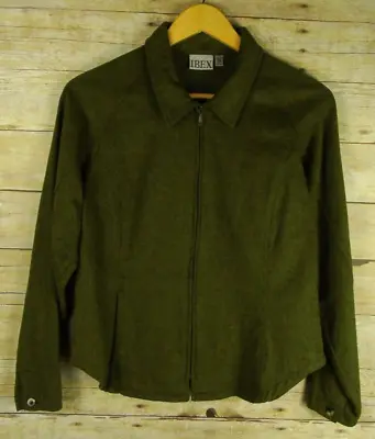 IBEX Wool Full Zip Short Jacket M Medium Loden Green Unlined • $39.99