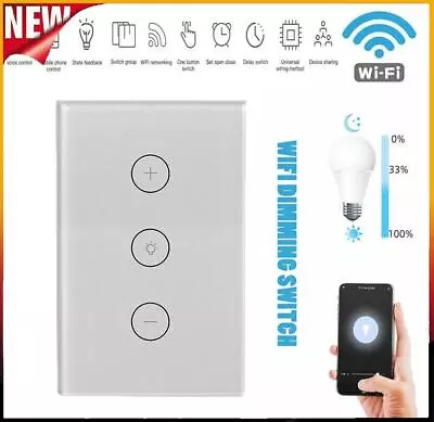 $28.45 • Buy 1/2/3PCS WIFI Smart Dimmer Light Switch Wall Touch Panel For Alexa Google Home