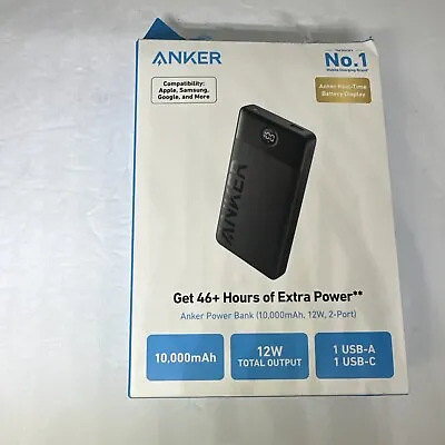 Anker - Power Bank (10000mah 12W USB+USB-C Input/Output) - Black • $24.99