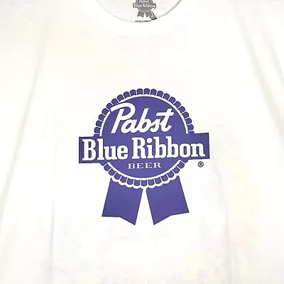 PBR Pabst Blue Ribbon SHIRT Adult EXTRA LARGE XL WHITE BEER CASUAL FATHERS NWT • $21.90