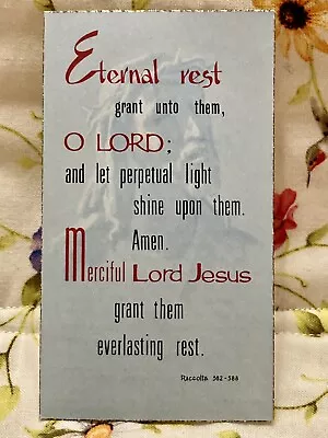 $1 • Buy Vintage Catholic Holy Prayer/ Remembrance/ Funeral Card~ Eternal Rest Grant Unto