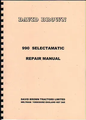 £33 • Buy David Brown 990 Selectamatic Tractor Repair Manual