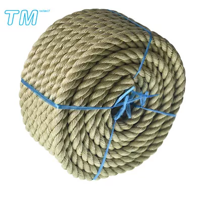 100' Artificial Manila Rope PP Three Strand Twisted Rope Cordage  Lightweight • $41.38