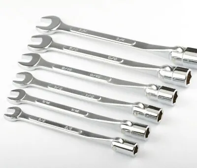 6 Pc Mm Flex Socket 6 Point Flexible Head And Open End Metric Wrench Set • $29.90