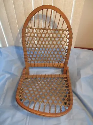Vintage SNO-SHU WF Tubbs Rawhide FOLDING CANOE SEAT Chair Norway ME         BSMT • $99