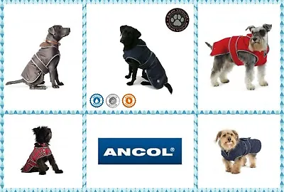 Quality Dog Coats By Ancol. XS-XXL Waterproof Warm Washable .💕 • £13.99