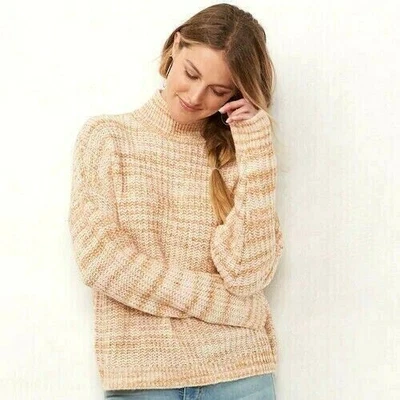 $9.74 • Buy NEW LC Lauren Conrad L Women's Peach Rust Beige Ombre Sweater 