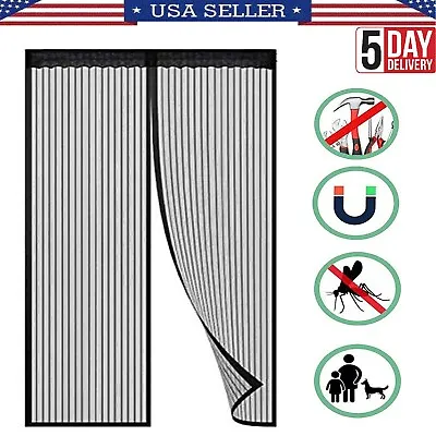 Magnetic Door Mesh Fly Screen Mosquito Bug Curtain Pet Net Hands Free Auto Close • $7.95