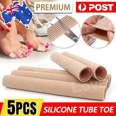 $9.95 • Buy 5x Silicone Toe Sleeve Gel Toe Cap Cover Protector Finger Tube Corn Pain Relief
