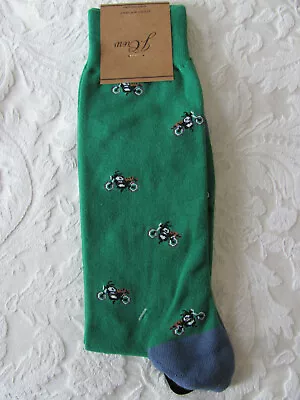 J.Crew Motorcycle Critter Dress Socks-Lightweight Cotton Blnd-Men's One Size-NWT • $14.39