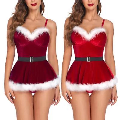 Sexy Santa Dress Mrs Claus Costume Santa Dress Lingerie Dress Women Christmas • $13.72